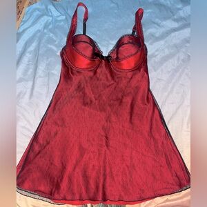 Victoria’s Secret Little Red Lace Slip Dress with Push Up Bra 🌵34C